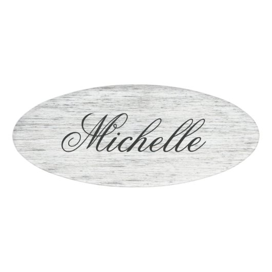 Feminine script met driftwood naambadge (Voorkant)