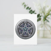 Feminine Silver Pagan Pentacle Briefkaart (Staand voorkant)