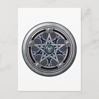 Feminine Silver Pagan Pentacle Briefkaart