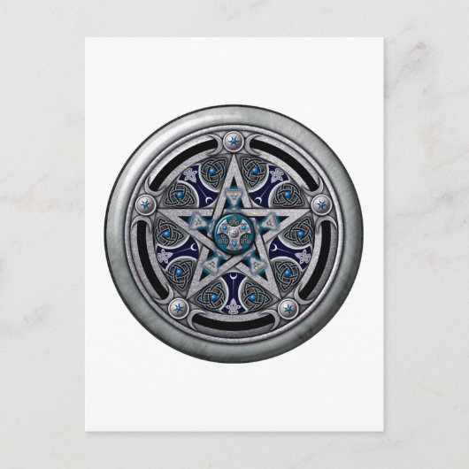 Feminine Silver Pagan Pentacle Briefkaart (Voorkant)