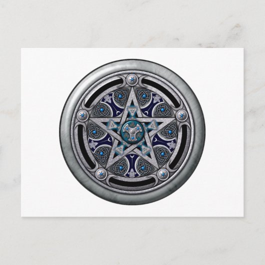 Feminine Silver Pagan Pentacle Briefkaart (Voorkant)