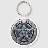 Feminine Silver Pagan Pentacle Sleutelhanger (Voorkant)