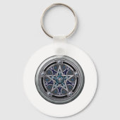 Feminine Silver Pagan Pentacle Sleutelhanger (Voorkant)