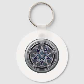 Feminine Silver Pagan Pentacle Sleutelhanger