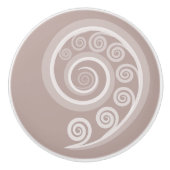 Feminine Silver-Pink Curls & Swirls Ceramic Knob. Keramische Knop (Voorkant)