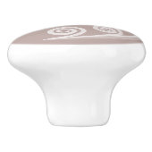 Feminine Silver-Pink Curls & Swirls Ceramic Knob. Keramische Knop (Zijkant)