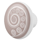 Feminine Silver-Pink Curls & Swirls Ceramic Knob. Keramische Knop (Rechts)