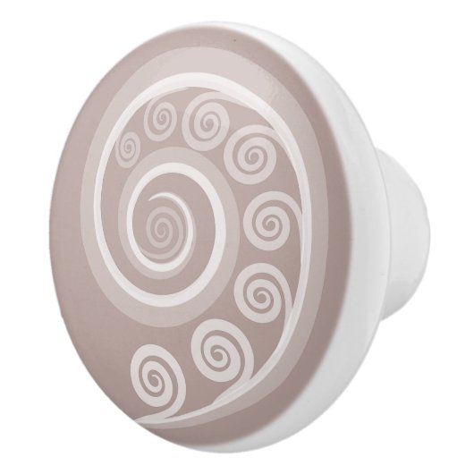 Feminine Silver-Pink Curls & Swirls Ceramic Knob. Keramische Knop (Rechts)