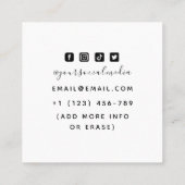 Feminine Skull Illustration Tattoo Artist Summer Vierkante Visitekaartje (Achterkant)