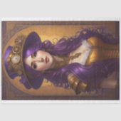 Feminine steampunk woman tissue paper Decoupage Tissuepapier (Voorkant)