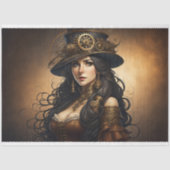 Feminine steampunk woman v10 tissue paper Decoupag Tissuepapier (Voorkant)