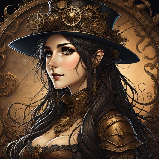 Feminine steampunk woman v11 tissue paper Decoupag Tissuepapier