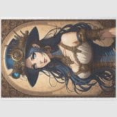 Feminine steampunk woman v13 tissue paper Decoupag Tissuepapier (Voorkant)