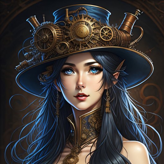 Feminine steampunk woman v15 tissue paper Decoupag Tissuepapier