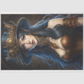 Feminine steampunk woman v15 tissue paper Decoupag Tissuepapier (Voorkant)