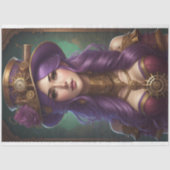 Feminine steampunk woman v3 tissue paper Decoupage Tissuepapier (Voorkant)