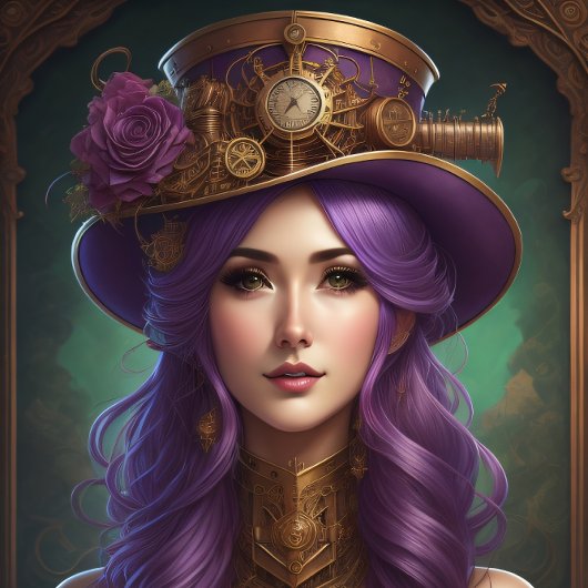 Feminine steampunk woman v3 tissue paper Decoupage Tissuepapier