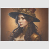 Feminine steampunk woman v9 tissue paper Decoupage Tissuepapier (Voorkant)