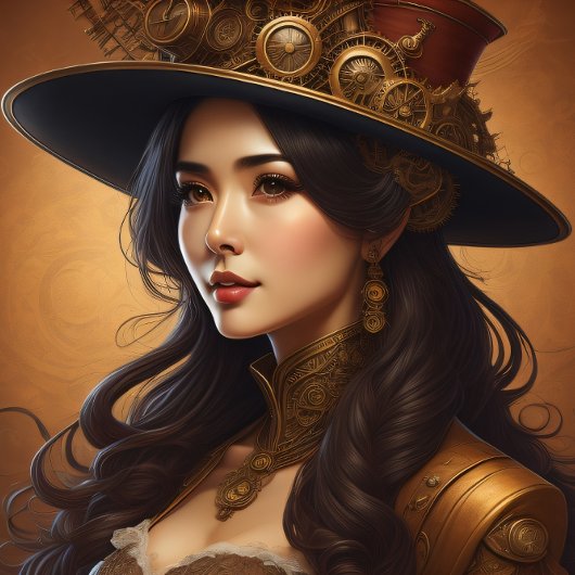 Feminine steampunk woman v9 tissue paper Decoupage Tissuepapier