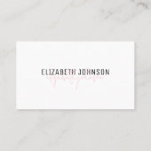 Feminine Sweet Pink Minimalist Simple QR Code Visitekaartje (Achterkant)