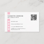 Feminine Sweet Pink Minimalist Simple QR Code Visitekaartje (Voorkant)