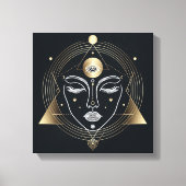 Feminine Third Eye with Golden Geometry Canvas Afdruk (Voorkant)