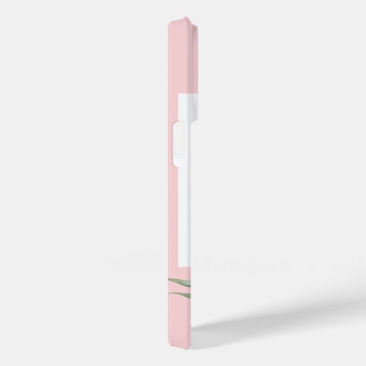 Feminine Tropical Flamingo met Monogram Case-Mate iPhone Case (Achterkant / Rechts)