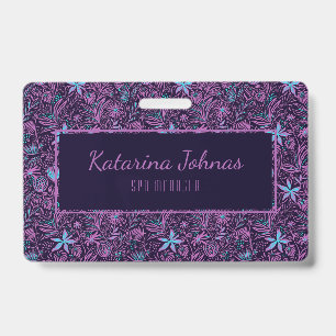  Feminine Tropical Floral Spa Style Mini Bus Badge