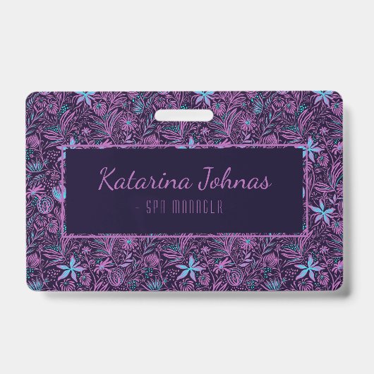 Feminine Tropical Floral Spa Style Mini Bus Badge (Voorzijde)
