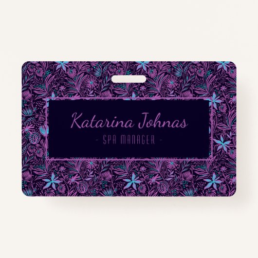  Feminine Tropical Floral Spa Style Mini Bus Badge (Voorkant)