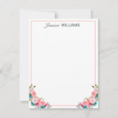 Feminine Tulip Floral Waterverf op maat Notitiekaartje (Voorkant)