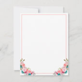 Feminine Tulip Floral Waterverf op maat Notitiekaartje (Achterkant)