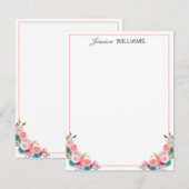 Feminine Tulip Floral Waterverf op maat Notitiekaartje (Voorkant / Achterkant)