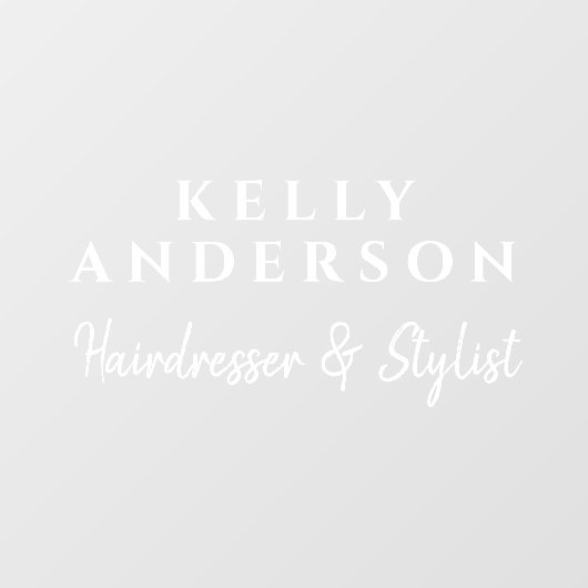Feminine Typography Business Name Hairdresser  Raamsticker (Vel)