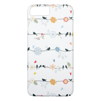 Feminine vogels op een draad en bloemen Case-Mate iPhone case