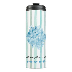 Feminine Waterverf Blue Stripes Thermosbeker