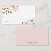 Feminine Waterverf Blush Flowers Floral Wedding Plaatskaartje (Voorkant / Achterkant)