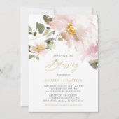 Feminine Waterverf Blush Flowers Girl Blessing Kaart (Voorkant)