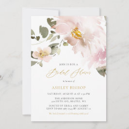 Feminine Waterverf Blush Flowers Vrijgezellenfeest Kaart