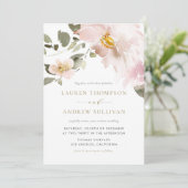 Feminine Waterverf Blush Flowers Weddenschap Kaart (Staand voorkant)