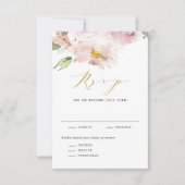 Feminine Waterverf Blush Flowers Weddenschap RSVP Kaartje (Voorkant)