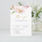 Feminine Waterverf Blush Flowers Weddenschap RSVP Kaartje (Staand voorkant)