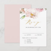 Feminine Waterverf Blush Flowers Weddenschap RSVP Kaartje (Voorkant / Achterkant)