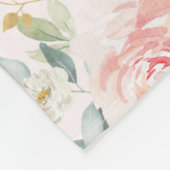 Feminine Waterverf Blush Rozen Baby Girl Nursery Fleece Deken (Hoek)