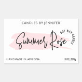 Feminine Waterverf Elegant roze kaarsen tin Rechthoekige Sticker (Voorkant)