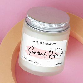 Feminine Waterverf Elegant roze kaarsen tin Rechthoekige Sticker