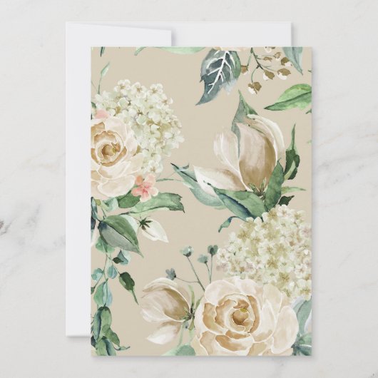 Feminine Waterverf Floral 80th Birthday Party Kaart (Achterkant)