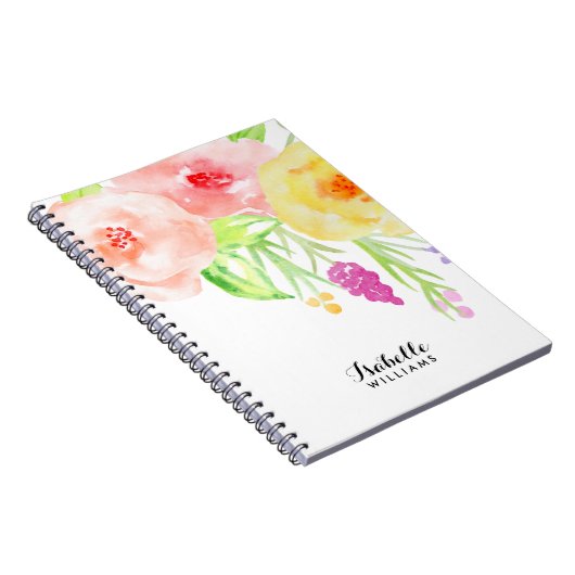 Feminine Waterverf Floral Notitieboek (Rechterzijde)