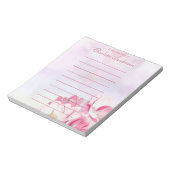 Feminine Waterverf Flowers Roze van het bureau van Notitieblok (Linkerzijde)