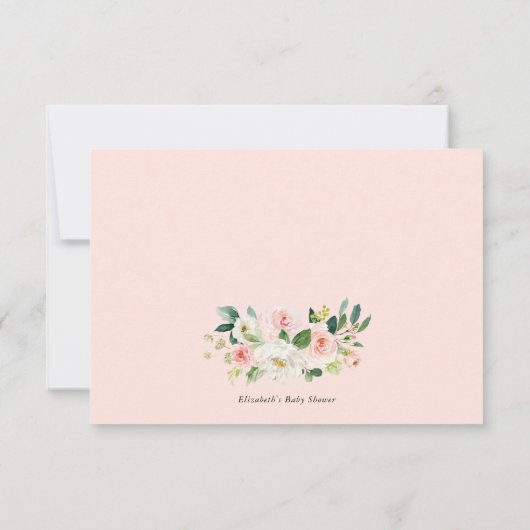 Feminine Waterverf Peach Florals Boeken voor Baby Kaart (Achterkant)